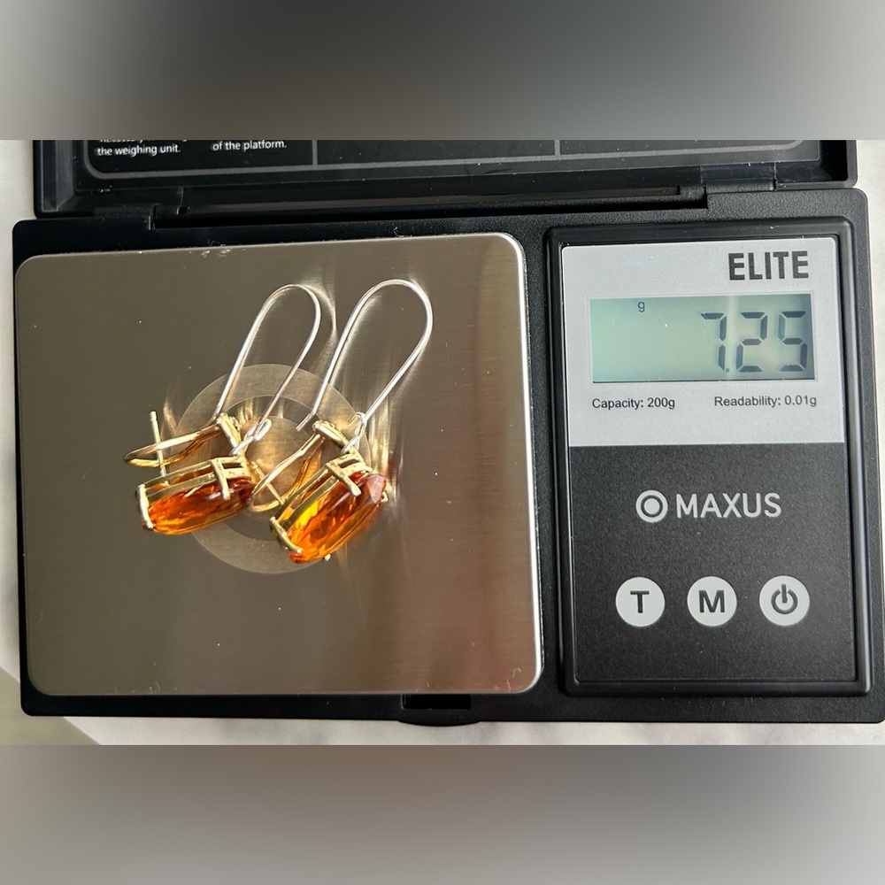 Exquisite Oversized AAA Madeira Citrine & 14K Gold Lever Back Earrings - Picture 10 of 15